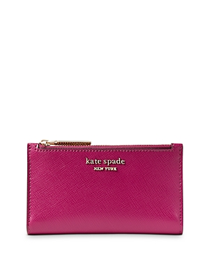 Kate Spade New York Spencer Small Leather Bifold Wallet In Deep Raspberry