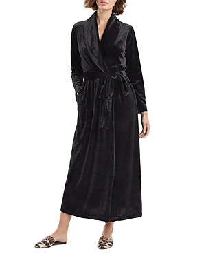 Shop Natori Natalie Velvet Robe In Black