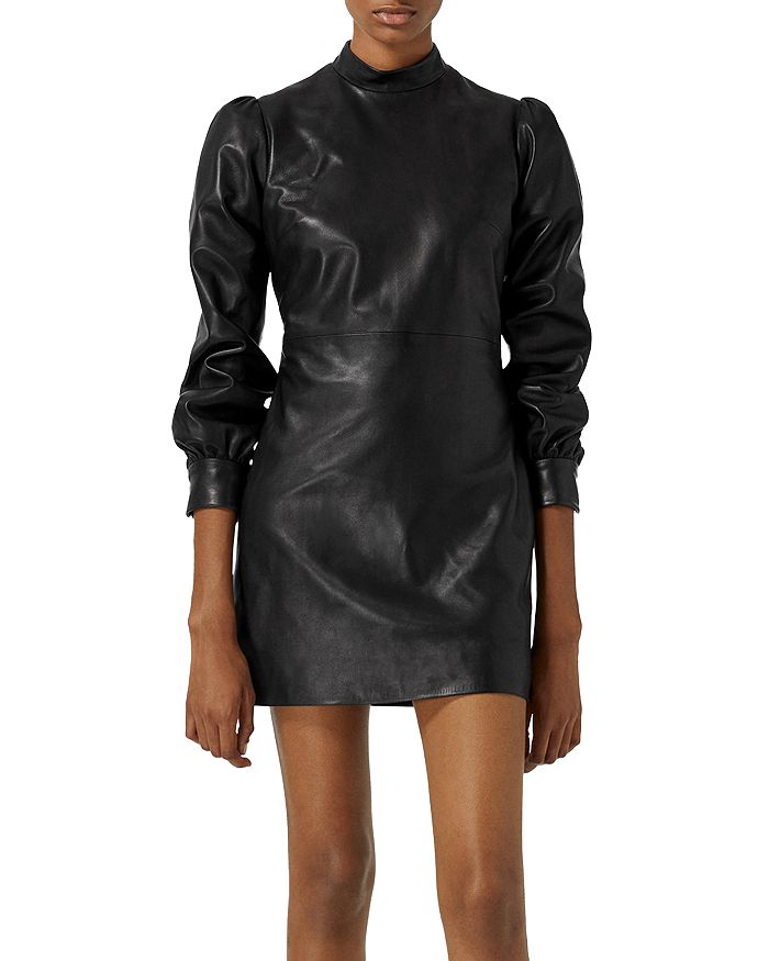 THE KOOPLES LEATHER DRESS,FROB21166K