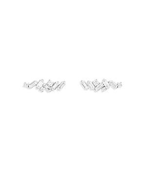 Suzanne Kalan 18K White Gold Diamond Fireworks Stud Earrings