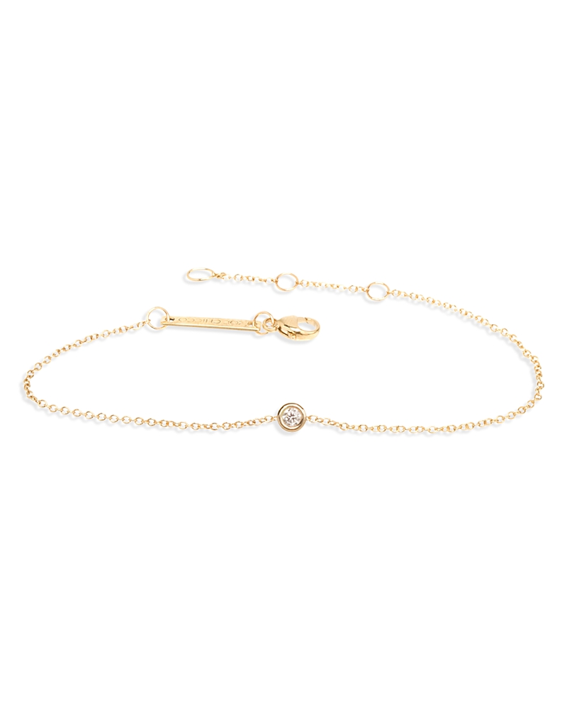 Zoë Chicco 14k Yellow Gold Floating Diamonds Diamond Bezel Chain Bracelet In Yellow