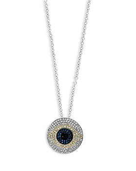 Bloomingdale's - Multicolor Diamond Evil Eye Pendant Necklace in 14K White & Yellow Gold - 100% Exclusive