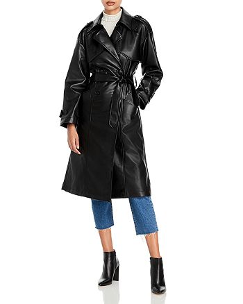Anine Bing Finley Faux Leather Trench Coat | Bloomingdale's