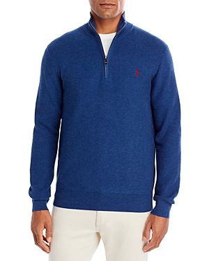 Polo Ralph Lauren Cotton Quarter-zip Sweater In Rustic Navy Heather