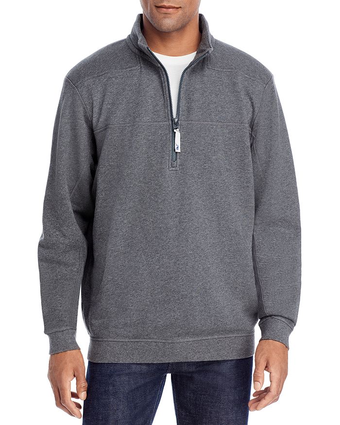Vineyard Vines Collegiate Shep Quarter-zip Sweatshirt In Charcoal