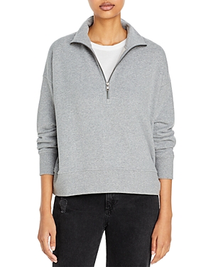 Vince Half Zip Sweater In Medium Heather Grey