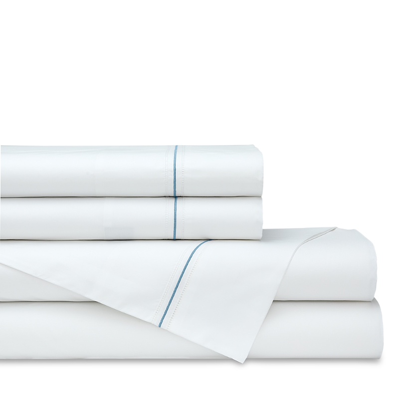 Lili Alessandra Dana 300-thread Count King Sheet Set In White/spa