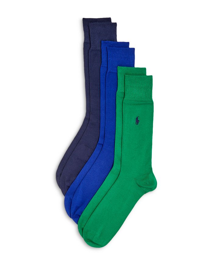 Polo Ralph Lauren Super Soft Flat Knit Socks - Pack Of 3 In Leaf