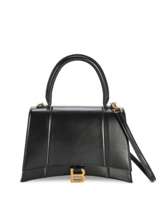 Balenciaga Hourglass Mini Leather Crossbody Bag in Black