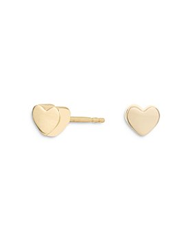 Adina Reyter - 14K Yellow Gold Puffy Heart Stud Earrings