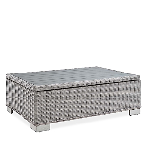 Modway Conway 45 Outdoor Patio Wicker Rattan Coffee Table In Light Gray