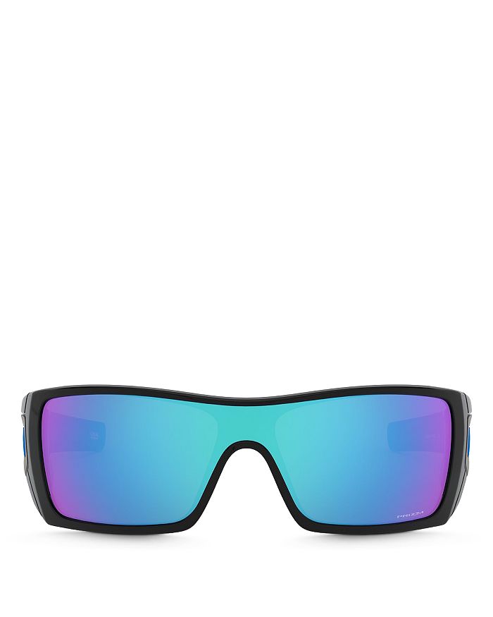 Oakley Batwolf Rectangular Sunglasses, 58mm In Polished Black / Prizm Sapphire