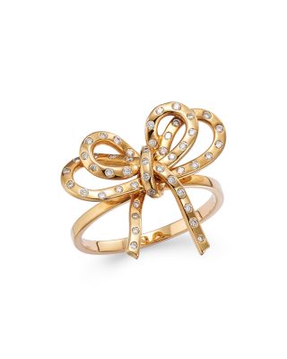 yellow gold diamond bow ring