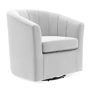 Modway Prospect Performance Velvet Swivel Armchair In Light Gray