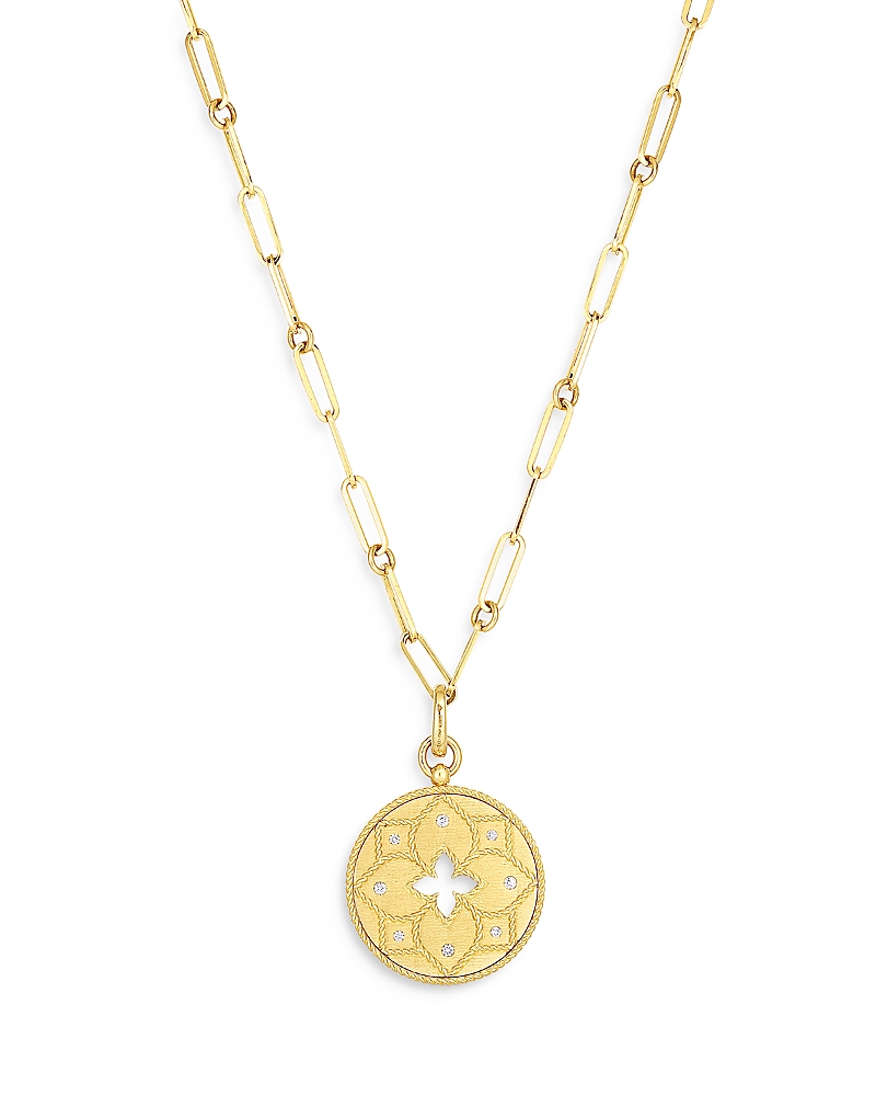 Roberto Coin 18K Yellow Gold Venetian Princess Diamond Medallion Lariat Necklace, 19