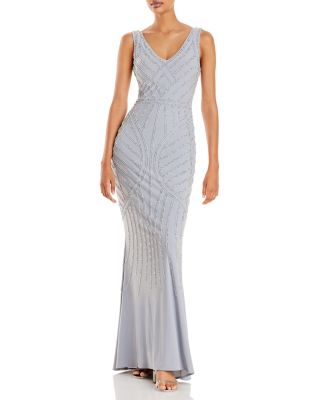 AQUA Embellished Column Gown - 100% Exclusive