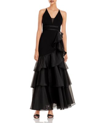 Aidan Mattox Tiered Ruffle Crepe Gown Bloomingdale s