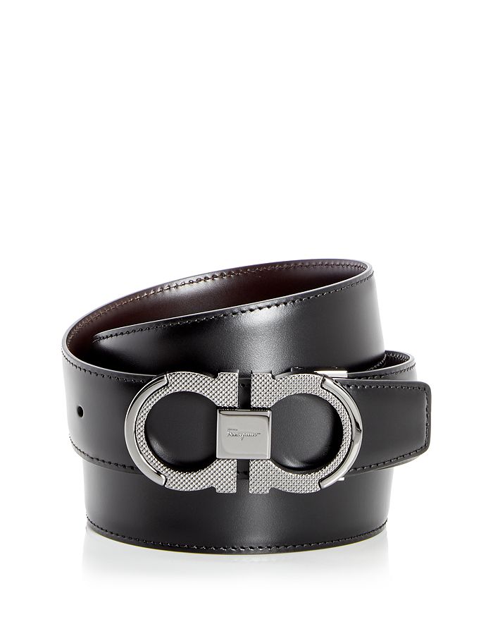 Salvatore Ferragamo Men's Double Gancini Leather Belt