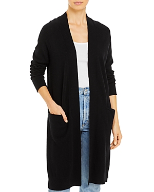 C By Bloomingdale's Cashmere Open Front Brushed Cashmere Cardigan - 100% Exclusive In Black