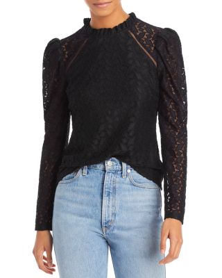 lace puff sleeve top