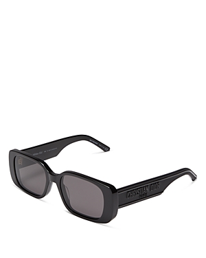 Shop Dior Wil S2u Rectangular Sunglasses, 53mm In Black/gray Solid