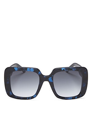 Dior Women's Square Sunglasses, 55mm In Havana Blue/gradient Blue
