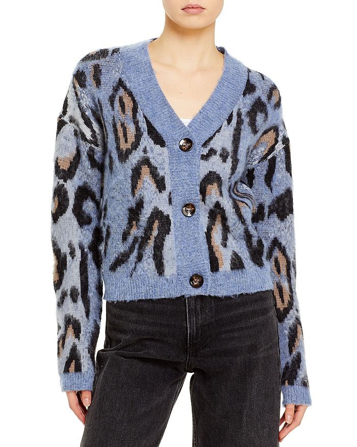 AQUA Leopard Print Cardigan Sweater - 100% Exclusive | Bloomingdale's