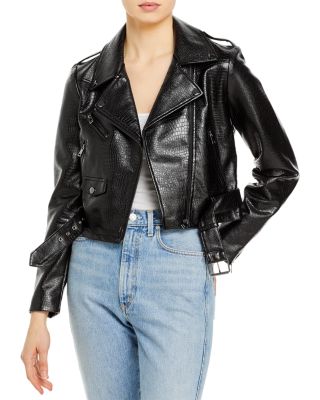 AQUA - Croc Embossed Moto Jacket - 100% Exclusive