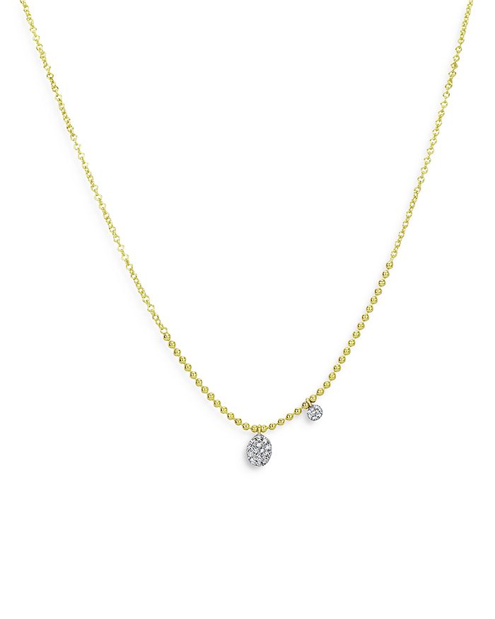 MEIRA T 14K YELLOW GOLD DIAMOND PAVE OVAL PENDANT NECKLACE, 18,N13198TY