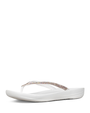 Fitflop Iqushion(tm) Splash Crystal Flip Flop In Urban White