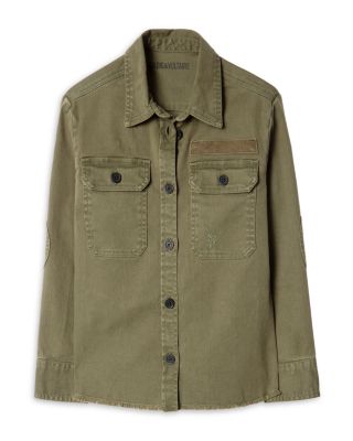 Zadig & Voltaire - Girls' Bonnie Cotton Blend Shirt - Little Kid, Big Kid
