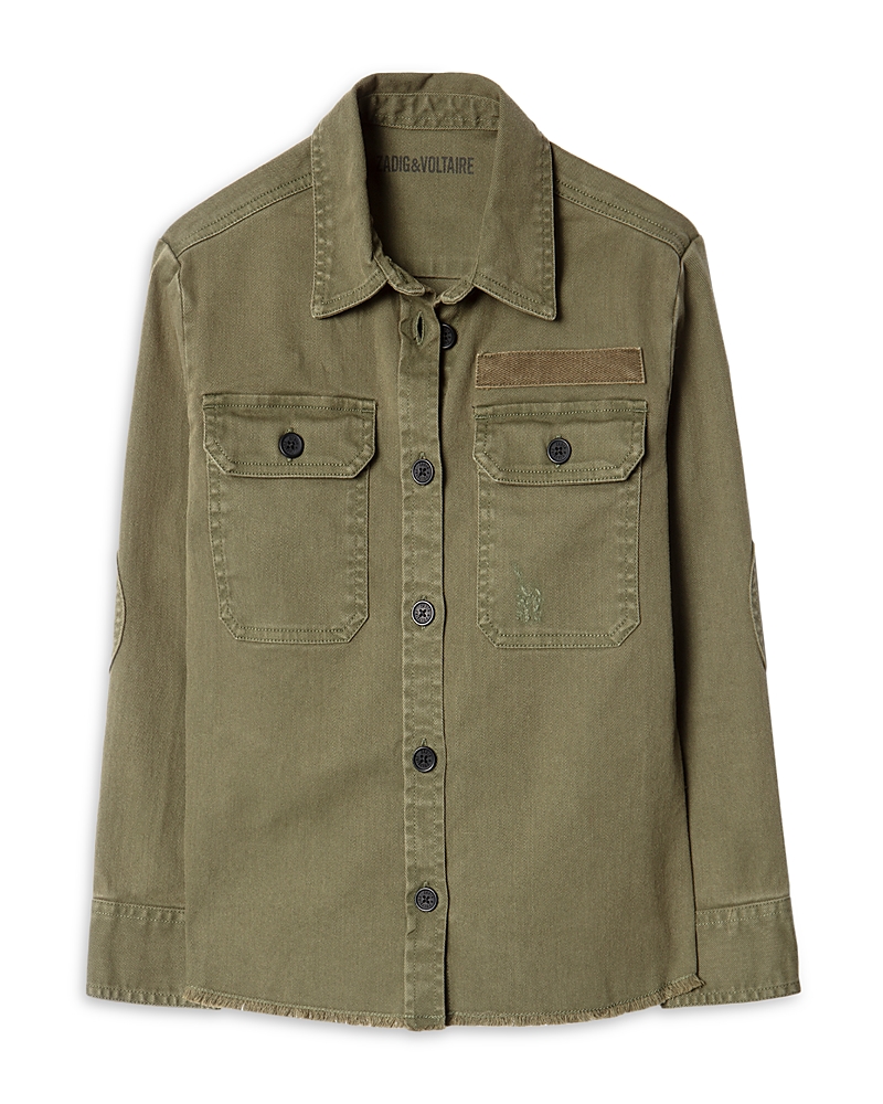 Zadig & Voltaire Girls' Bonnie Cotton Blend Shirt - Little Kid, Big Kid
