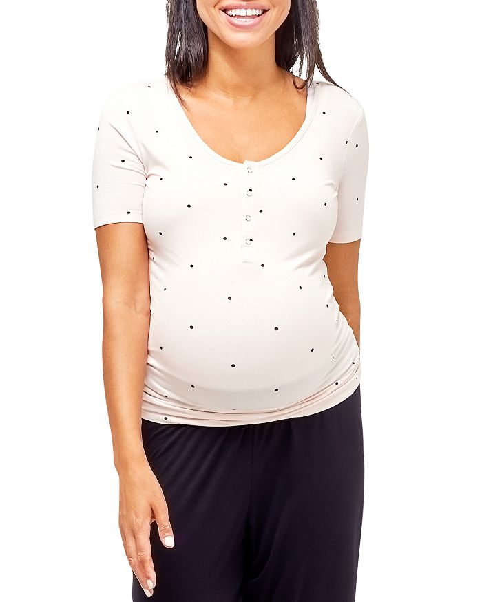 Shop Nom Maternity Rhys Nursing Maternity Pajama Top In Dots
