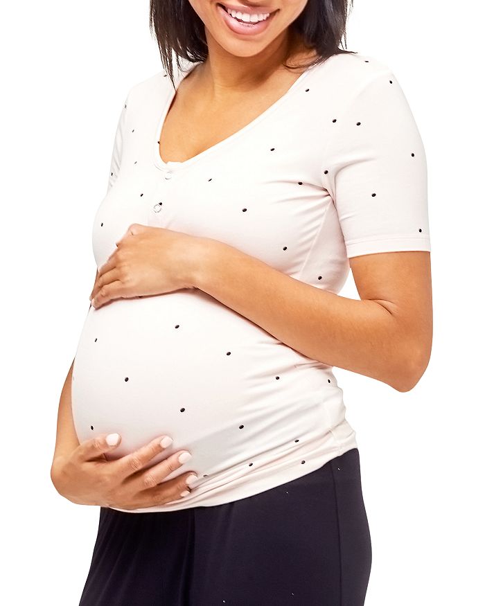 Shop Nom Maternity Rhys Nursing Maternity Pajama Top In Dots