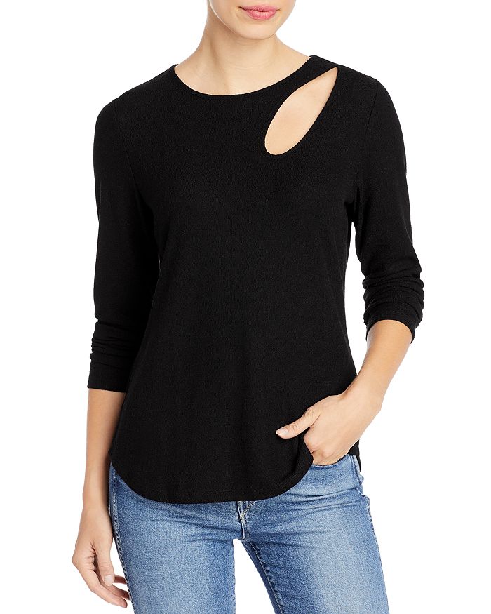 Status by Chenault Textured Knit Long-Sleeve Top | Bloomingdale's