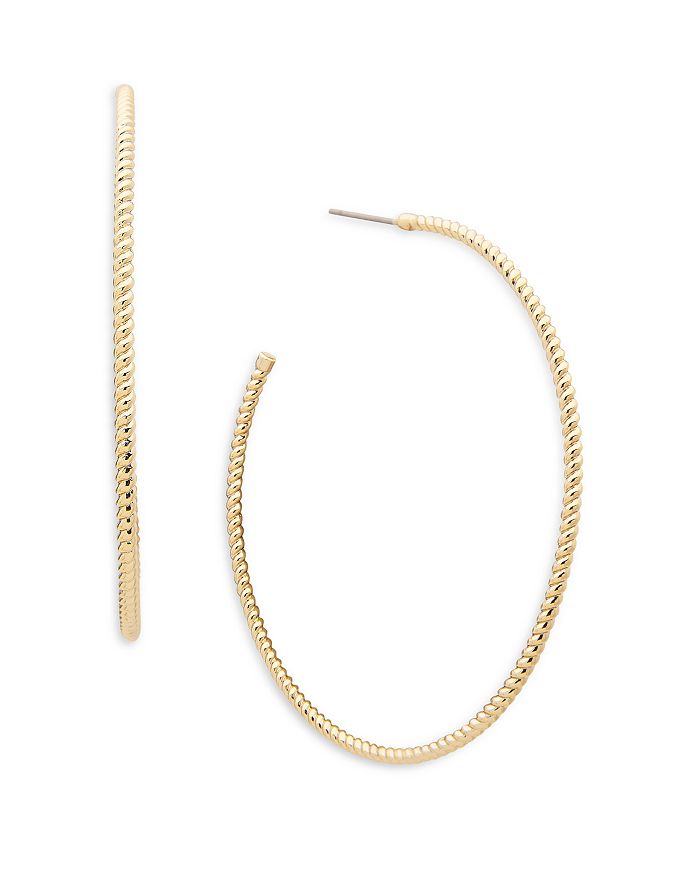 Ralph Lauren Lauren  Large Rope Hoop Earrings In Gold
