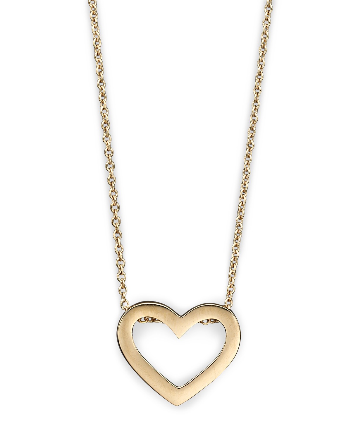 18K Yellow Gold Tiny Treasure Heart Necklace, 18"