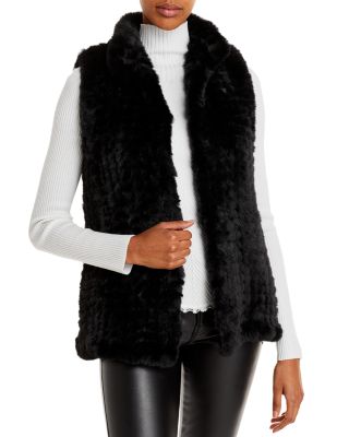 maroon fur vest