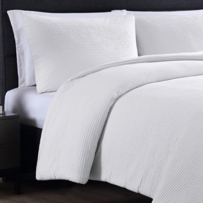 Waffle Pique Duvet Cover Set, Queen