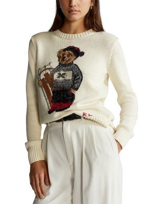 ralph lauren white bear sweater