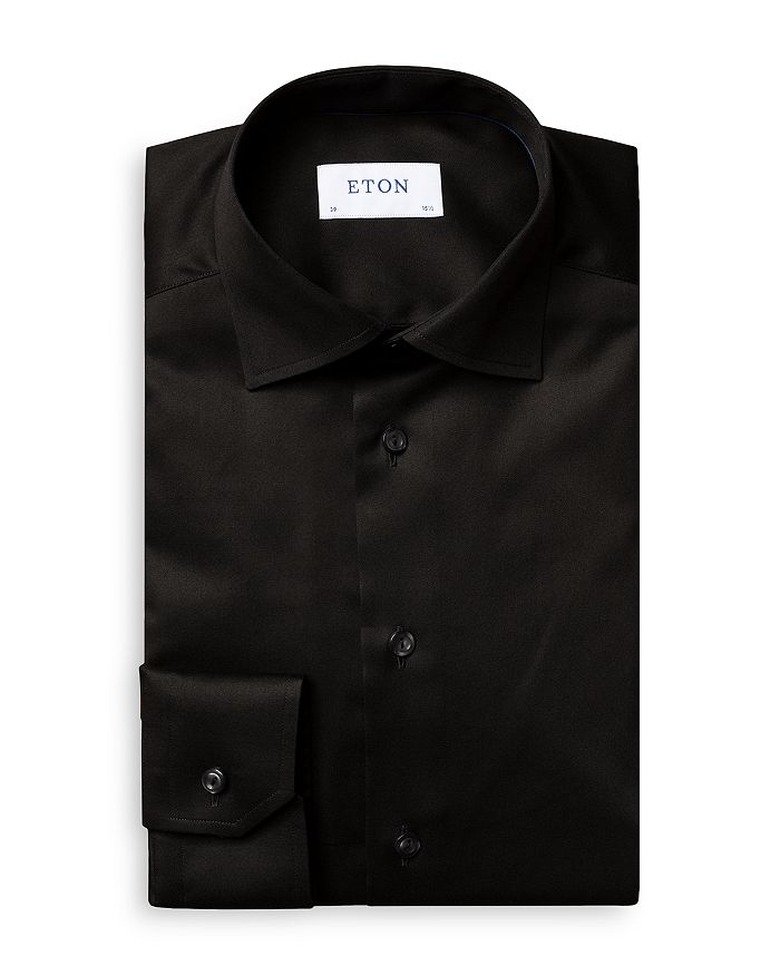 Eton Black Signature Twill Shirt - Contemporary Fit In Black