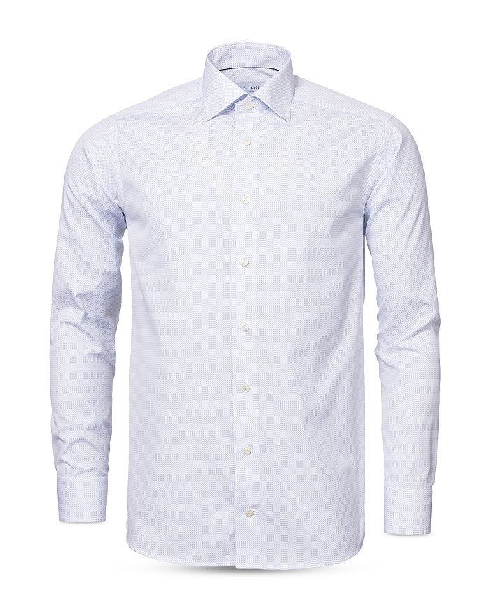Eton Micro Print Contemporary Fit Dress Shirt In Blue