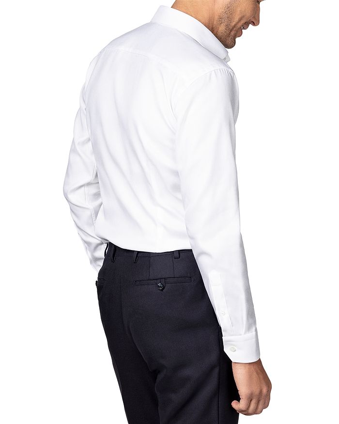 Shop Eton Slim Fit Diagonal Weave Shirt In White