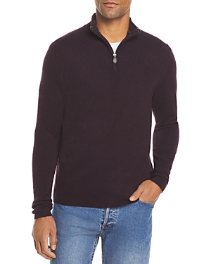 The Men's Store At Bloomingdale's Cashmere Half-zip Sweater - 100% Exclusive In Raisin