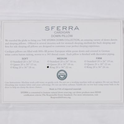 SFERRA Cardigan Medium King Pillow