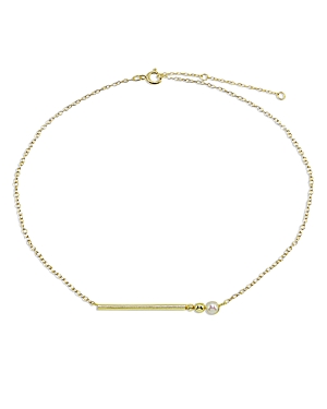 Aqua 18K Gold-Plated Sterling Silver Freshwater Pearl Bar Necklace - 100% Exclusive