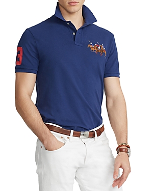 Polo Ralph Lauren Custom Slim Fit Mesh Polo Shirt In Navy