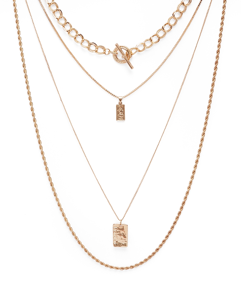 AQUA FOUR-LAYER COIN PENDANT NECKLACE, 18 - EXCLUSIVE N20-1838N