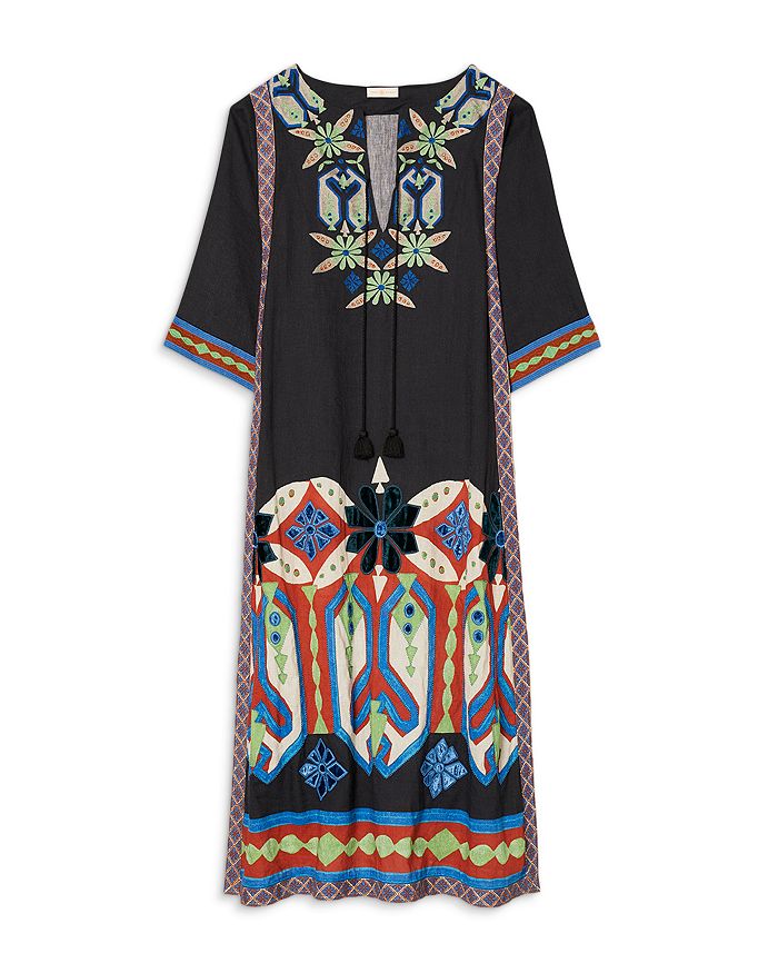 Tory Burch Embroidered Maxi Caftan | Bloomingdale's