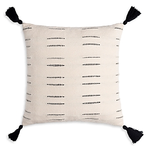 Surya Eden Tasseled Decorative Pillow, 18 X 18 In Cream/black